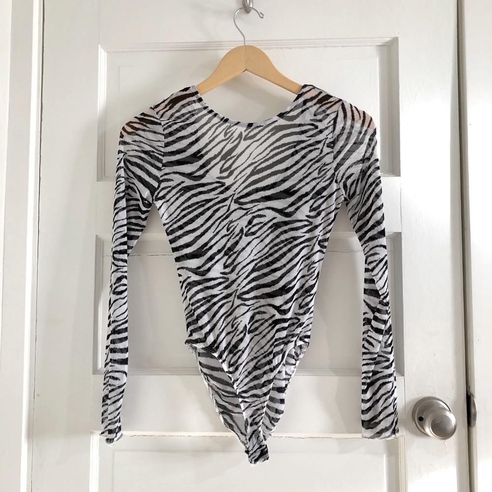 Zebra striped Bodysuit